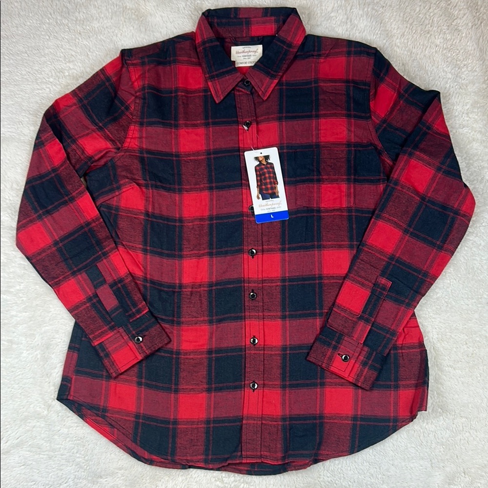 Classic Red and Black Plaid Long Sleeve Shirt